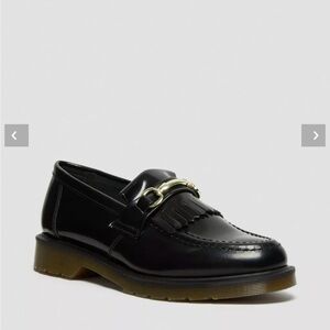 UNISEX Dr. Martens Adrian Snaffle Smooth Leather Kiltie Loafers with Gold Detail